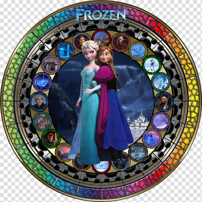 Belle Elsa Beast Stained glass The Walt Disney Company, elsa transparent background PNG clipart
