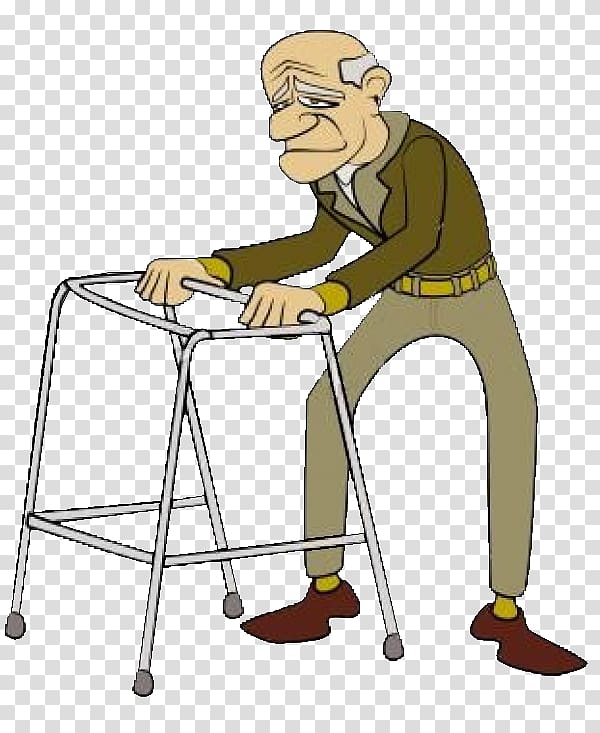 Cartoon Old age Walker, Ze transparent background PNG clipart