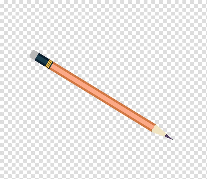 Pencil Angle, An orange ribbon pencil eraser transparent background PNG clipart