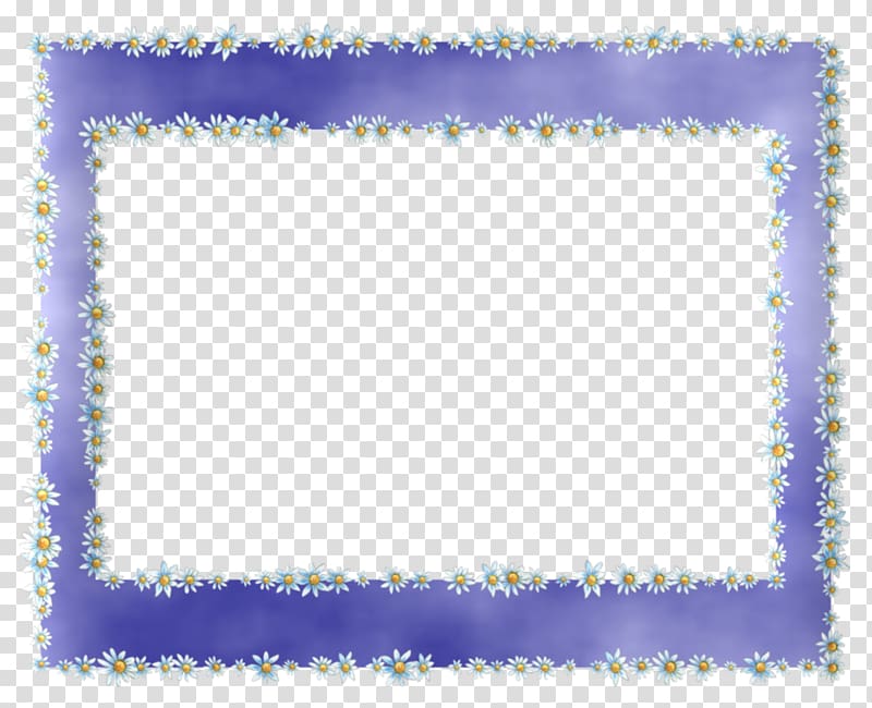 Blue Frames Purple Violet Flower, blue flower border transparent background PNG clipart