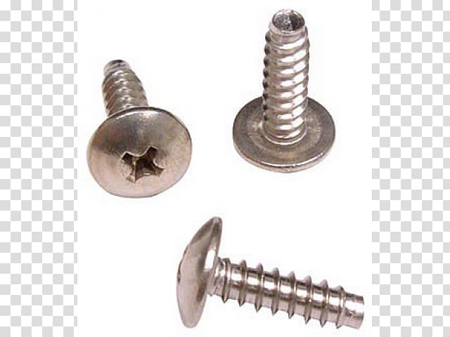 Self-tapping screw Sheet metal Fastener Stainless steel, metal screw transparent background PNG clipart
