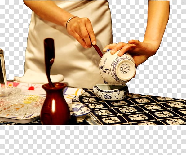 Performance Chinese tea ceremony , Tea performer transparent background PNG clipart