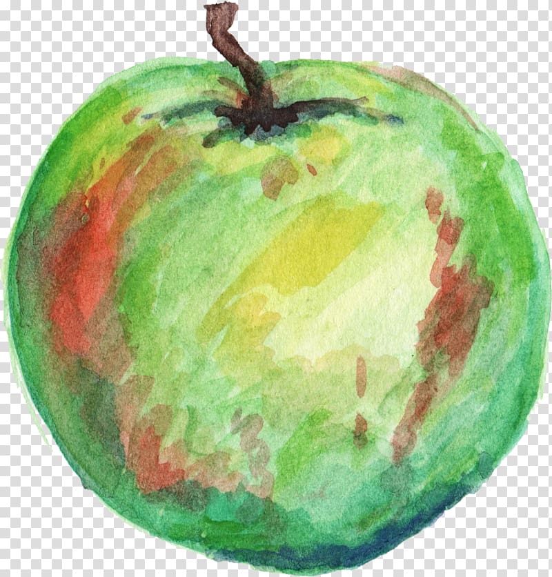 Apple Watercolor painting Fuji, watercolour transparent background PNG clipart