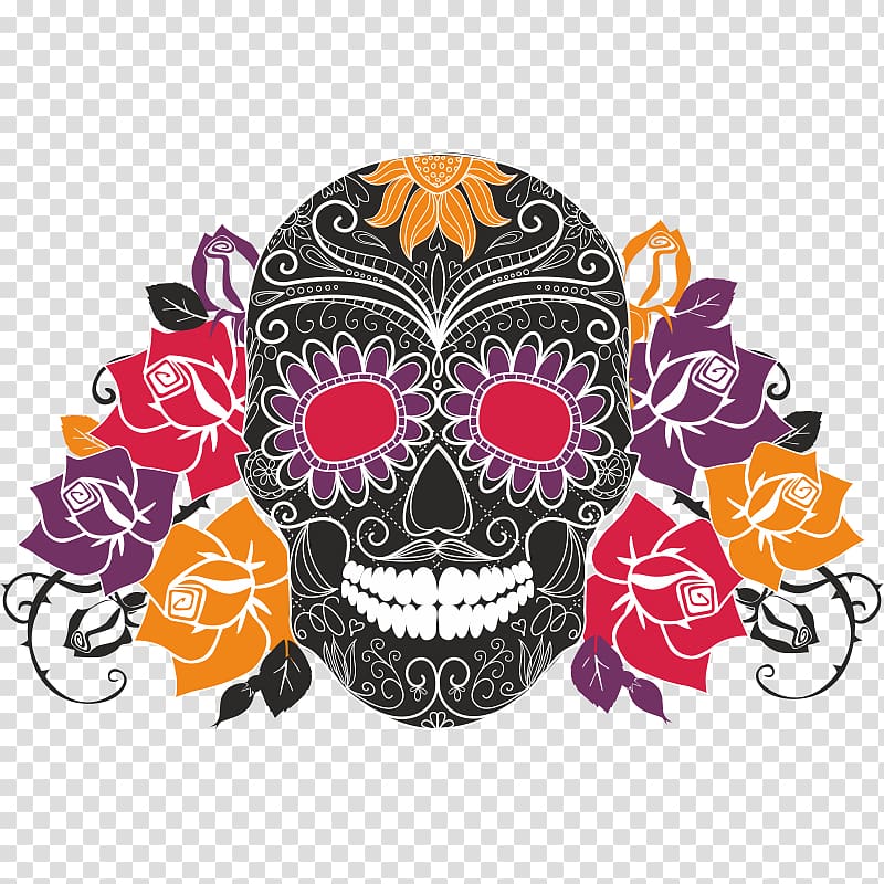 Calavera Day of the Dead Skull , skull transparent background PNG clipart