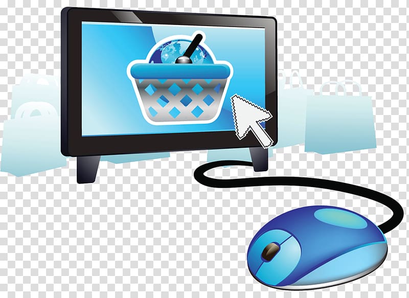 Computer mouse Pointer Cursor, One click on the shopping cart transparent background PNG clipart
