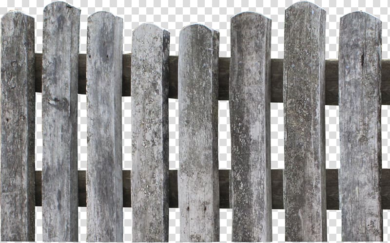 gray wooden fence, Picket fence Wood, wood fence transparent background PNG clipart