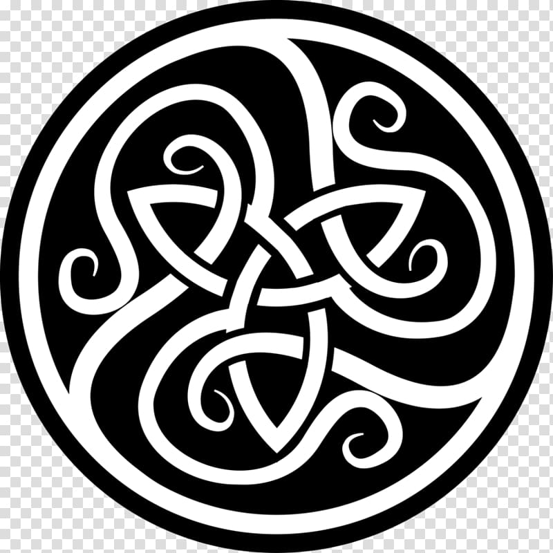 white and black decor, Celtic Circle Tattoo transparent background PNG clipart