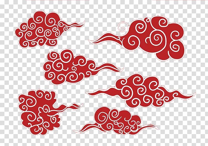 red clouds illustration, Japan Icon, Cartoon Japanese culture clouds icon transparent background PNG clipart