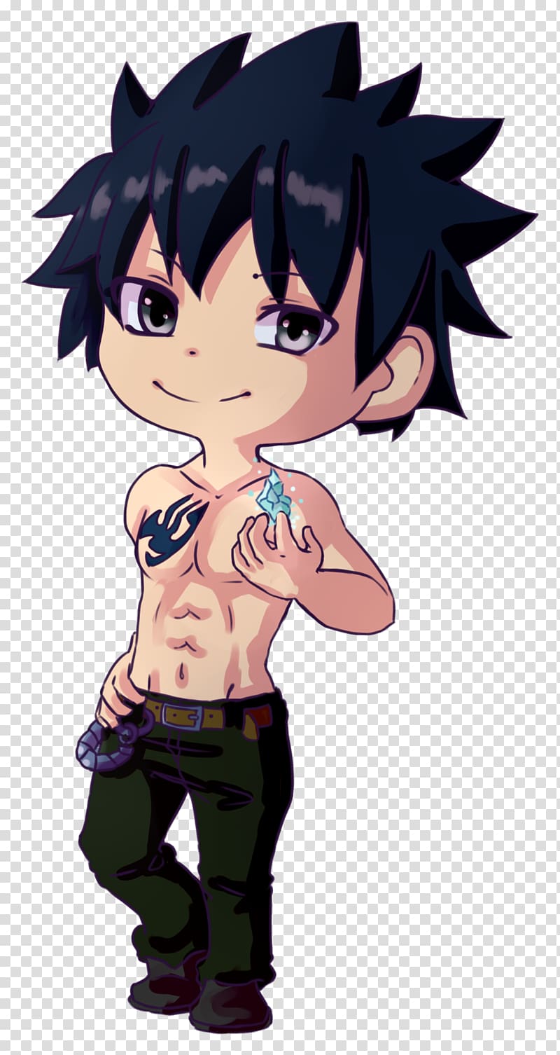 Gray Fullbuster Chibi Natsu Dragneel Anime Fairy Tail, Chibi transparent background PNG clipart
