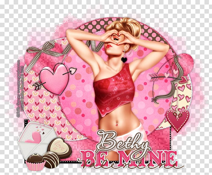 Pin-up girl Pink M Barbie, Beth Ann's Flowers transparent background PNG clipart
