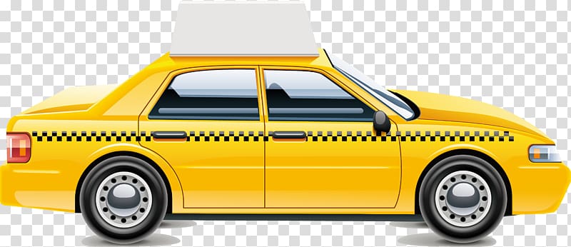 yellow taxi graphic, Car Taxi Mercedes-Benz Truck Fleet vehicle, Taxi material transparent background PNG clipart