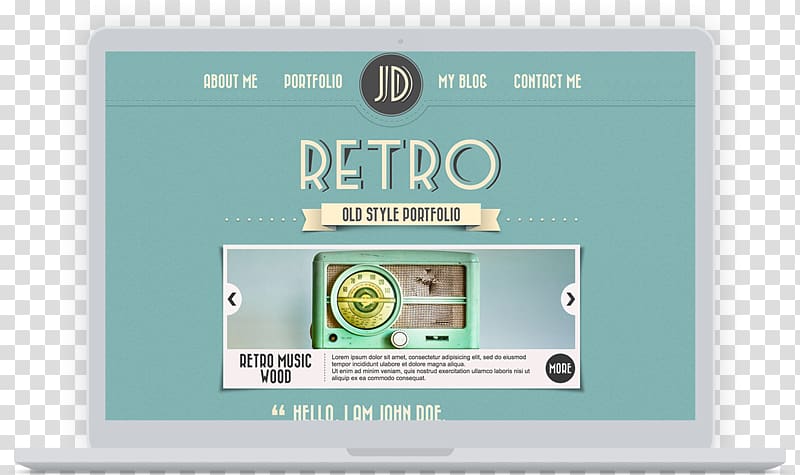 Template WordPress Responsive web design Career portfolio Retro style, Vintage Retro Menu Design transparent background PNG clipart