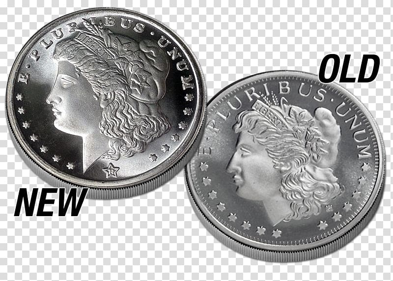 Dime Obverse and reverse Morgan dollar Silver Bald Eagle, good newspaper design transparent background PNG clipart