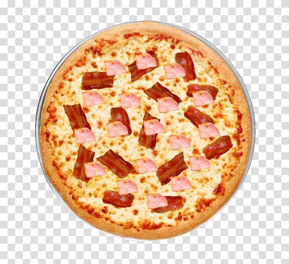 California-style pizza Sicilian pizza Bacon Italian cuisine, bacon pizza transparent background PNG clipart