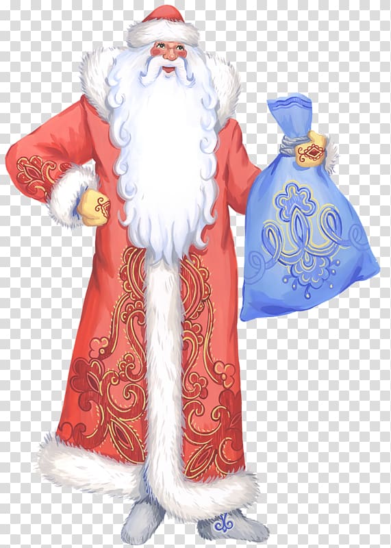 Premium Vector | Drawing of a merry santa claus with a staff