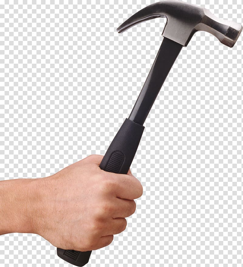 Hammer Handle Tool, Hammer in hand transparent background PNG clipart
