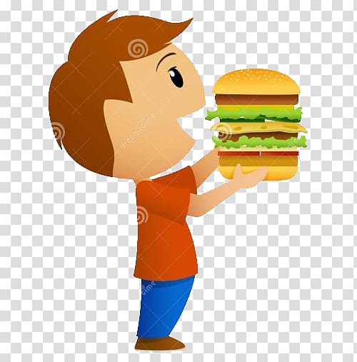 Hamburger Hot dog Fast food Cartoon, Eat crab Fort boy transparent background PNG clipart