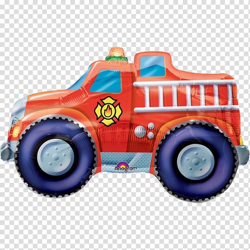 Balloon Fire engine Birthday Party Firefighter, balloon transparent background PNG clipart