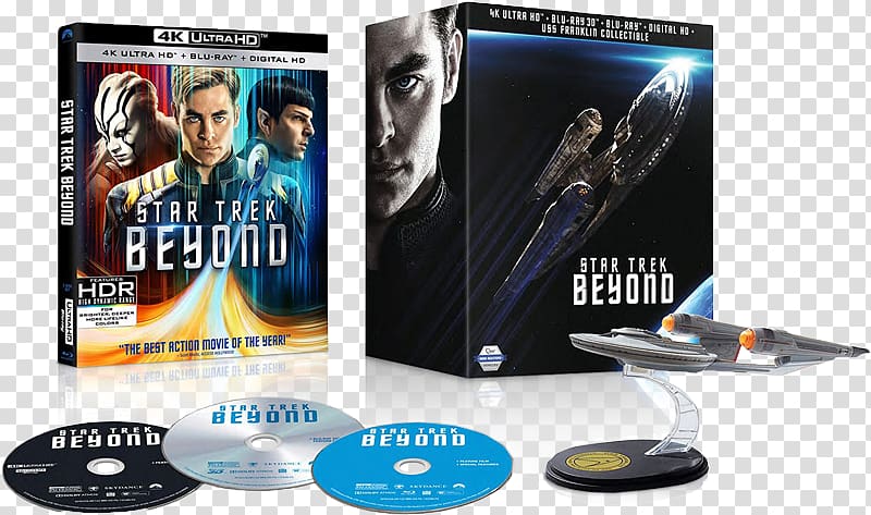 Blu-ray disc Ultra HD Blu-ray 4K resolution DVD Star Trek, star trek beyond transparent background PNG clipart
