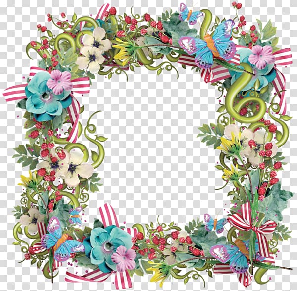 Wreath Floral design Paper Flower, Plants flower wreath border transparent background PNG clipart