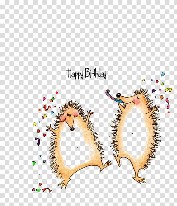 Happy Birthday to You Wedding invitation Greeting card Wish, Hedgehog birthday celebration transparent background PNG clipart