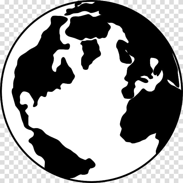 Globe World Black and white , Black And White Earth transparent background PNG clipart