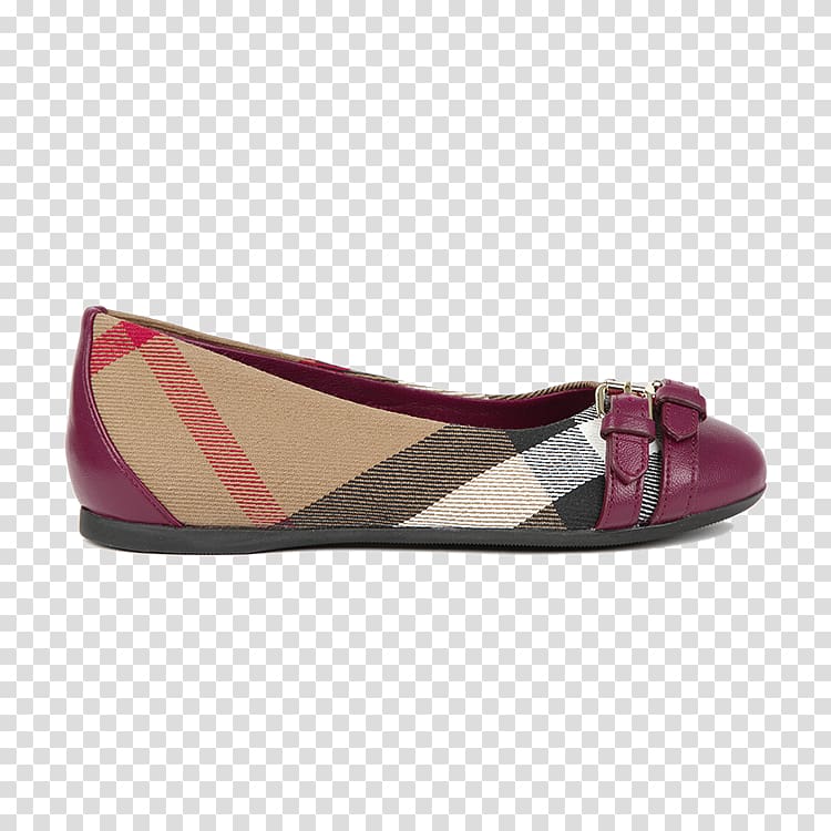 Ballet flat Shoe Purple Pattern, Burberry Plaid large children\'s casual flat shoes transparent background PNG clipart