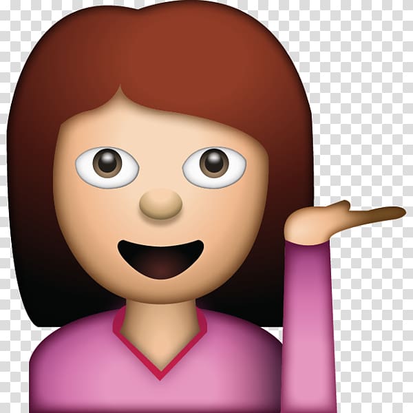 emoji girl hand under chin