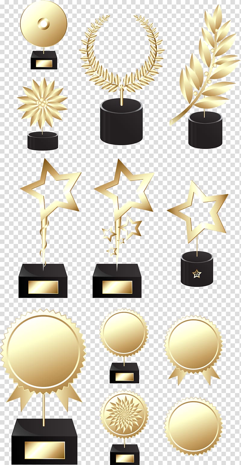 Gold Medal trophy material transparent background PNG clipart