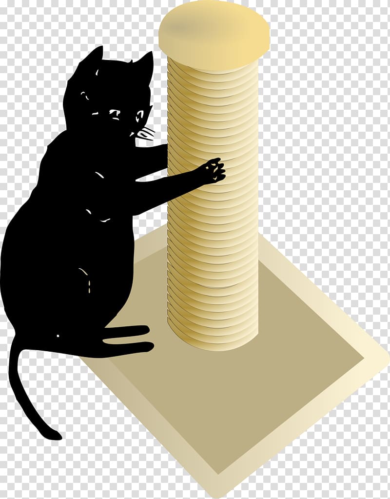 Black cat Kitten Scratching post , Scratching Cat transparent background PNG clipart