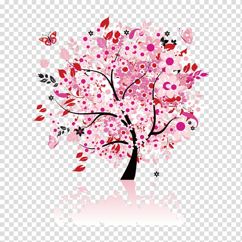Cherry blossom Poster, Japanese cherry tree transparent background PNG clipart