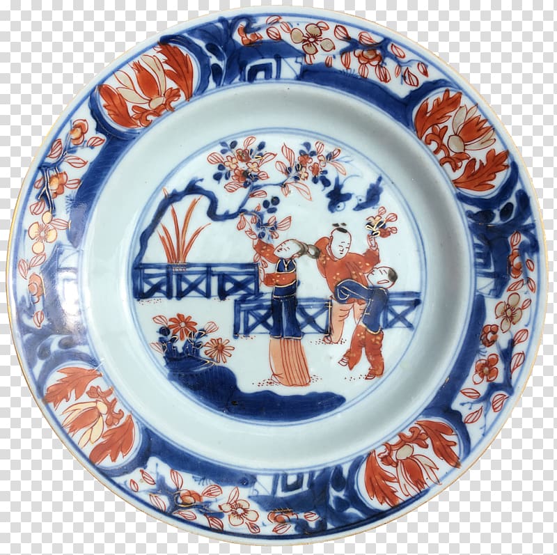 Plate Imari ware Blue and white pottery Ceramic Porcelain, Chinese Export Porcelain transparent background PNG clipart