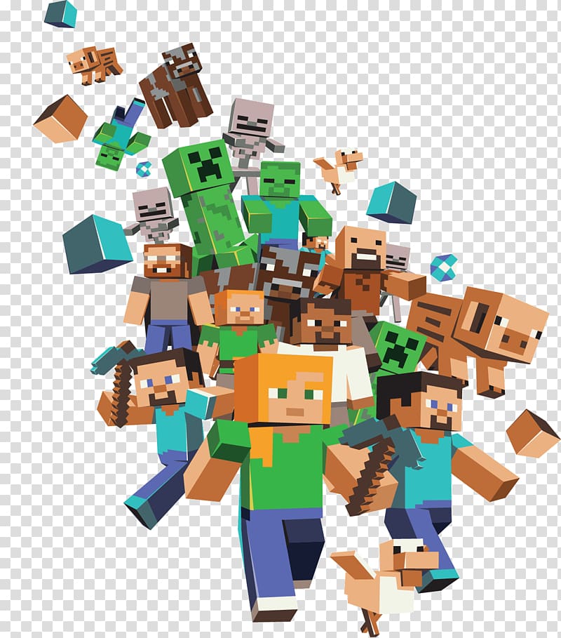 Minecraft character illustration, Minecraft Large Group transparent background PNG clipart