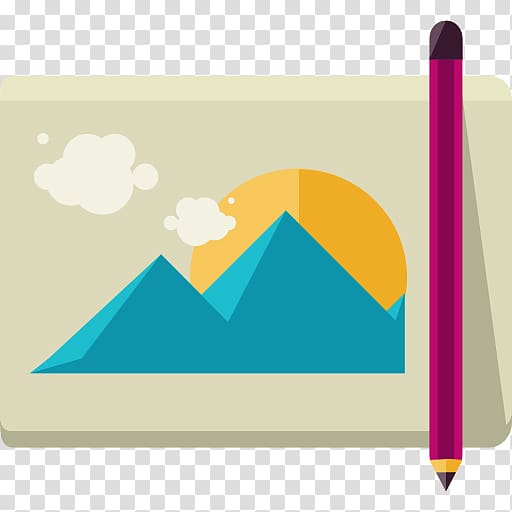 Drawing Icon, A pen and a painting transparent background PNG clipart