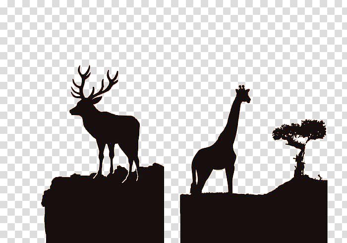 Africa Reindeer Silhouette Wildlife, African wildlife silhouette transparent background PNG clipart