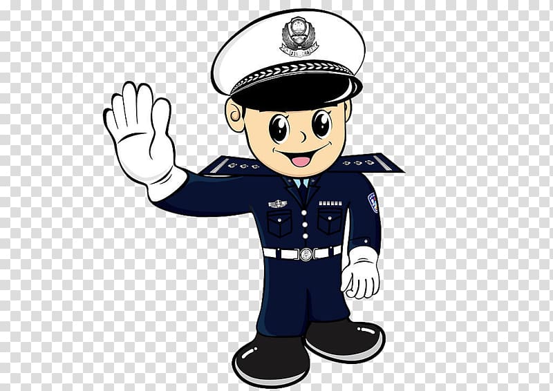 Traffic police Police officer Cartoon, A gesture of the traffic police transparent background PNG clipart