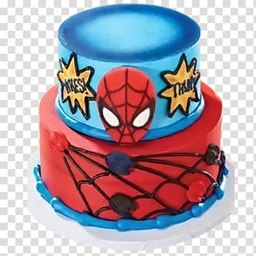 Birthday cake Sheet cake Bakery Spider-Man Cupcake, strawberry jam transparent background PNG clipart