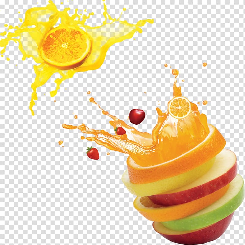 sliced orange fruit , Juice Punch Fruit Mural , Fresh fruit juice ad transparent background PNG clipart
