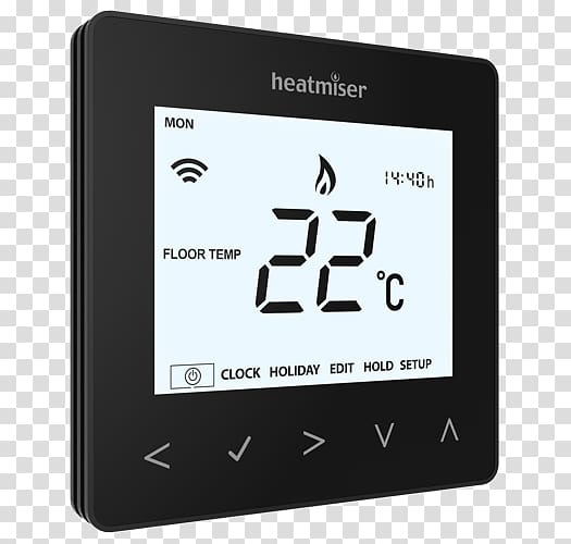 Programmable thermostat Underfloor heating Central heating Smart thermostat, thermostat temperature switch 12v transparent background PNG clipart