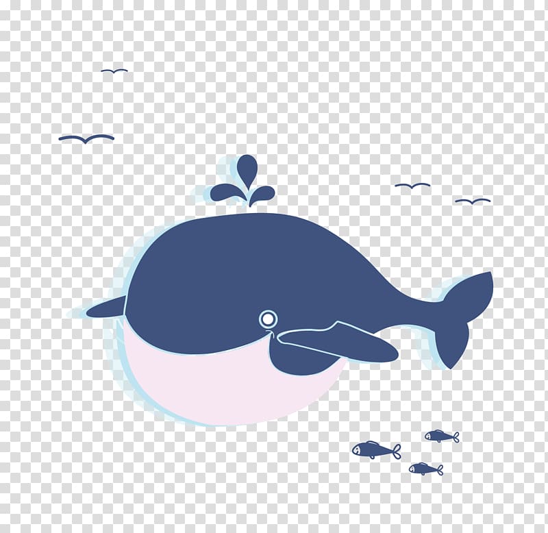 Whale Cartoon Illustration, Great Whale element transparent background PNG clipart