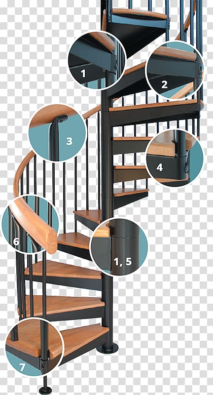 Stairs Csigalépcső Spiral Escalier à vis Baluster, Spiral Stairs transparent background PNG clipart