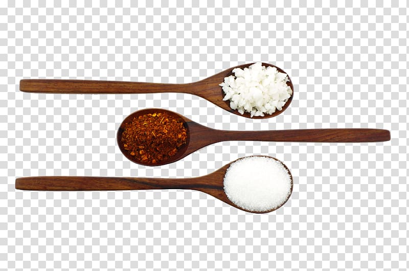 Condiment Salt Spoon Ingredient, wooden spoon with rice transparent background PNG clipart