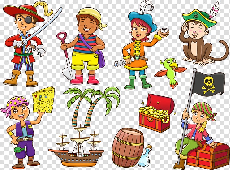 Piracy Cartoon Illustration, Pirate transparent background PNG clipart