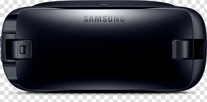black Samsung VR headset, Samsung Gear VR Close Up transparent background PNG clipart
