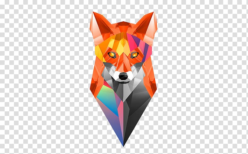 multicolored wolf , Illustrator Digital art, fox transparent background PNG clipart