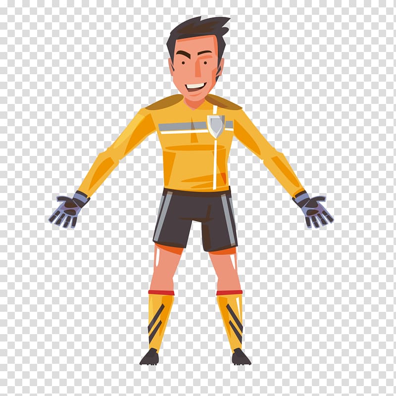 soccer player , Goalkeeper Football Illustration, Cartoon Goalkeeper transparent background PNG clipart