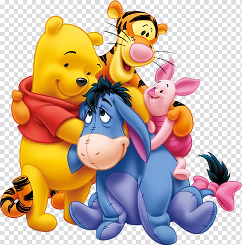 Winnie-the-Pooh Piglet Tigger Eeyore Roo, festive transparent background PNG clipart