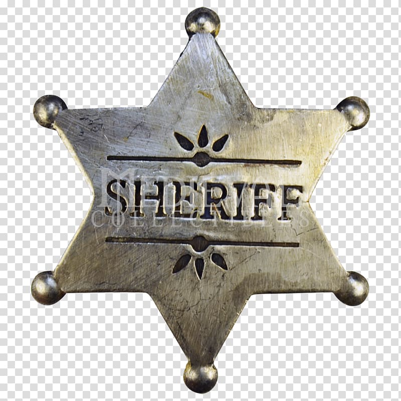 American frontier Sheriff Badge Western, Sheriff Badge transparent background PNG clipart