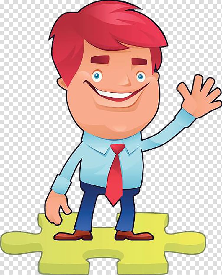 Cartoon Illustration, The man waved goodbye transparent background PNG clip...