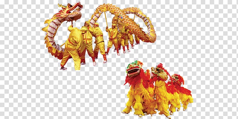 Lion dance Dragon dance, Dragon and lion transparent background PNG clipart